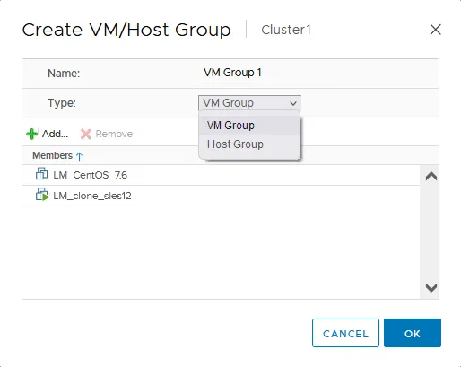 Creating a VM group