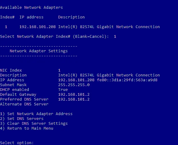 How to set up Windows Server core and configure network settings