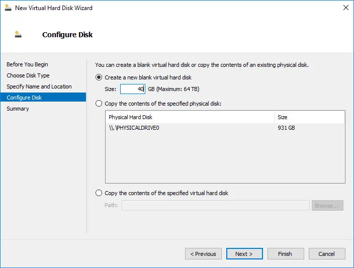 Virtual Hard Disk Size Virtual Hard Disk Size