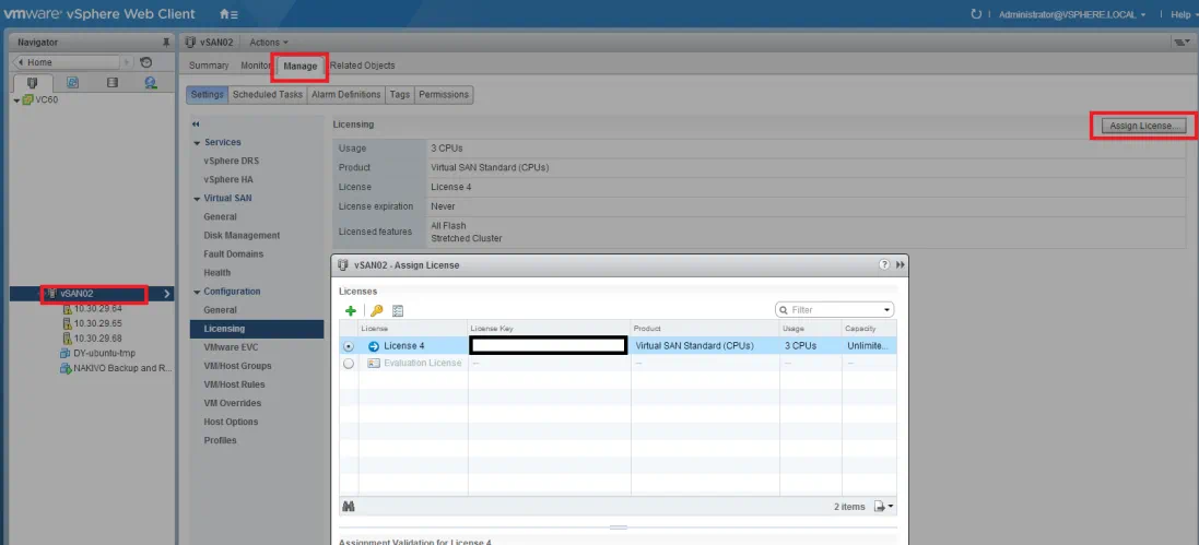 vSAN Licensing vSAN Licensing