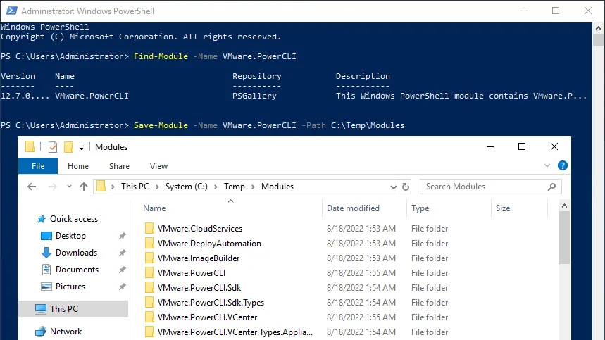 How to install PowerCLI offline – using files from another computer