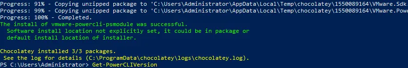 Installing PowerCLI with choco