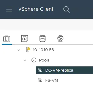 Checking a VMware VM replica in VMware vSphere Client