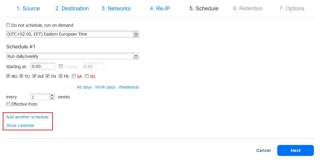 How to set up Hyper-V replication scheduling