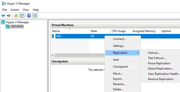 Hyper-V howto perform VM failover