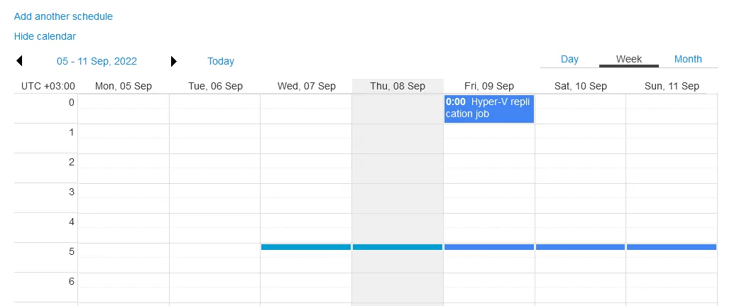Scheduling Hyper-V replication in a calendar