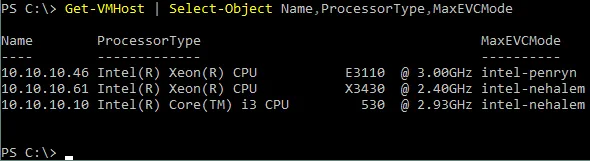 Checking the maximum level of the EVC mode