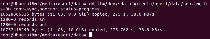 Using dd to create an image of a physical disk for VMware P2V Linux conversion