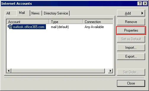 Office 365 SMTP settings must also be configured in advanced properties