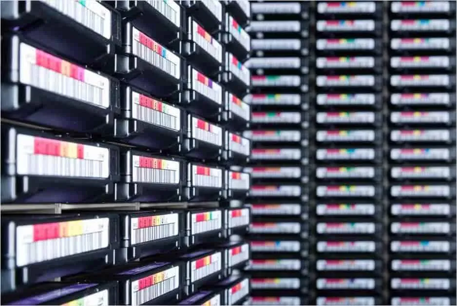 Storing backup tapes for servers in a safe place
