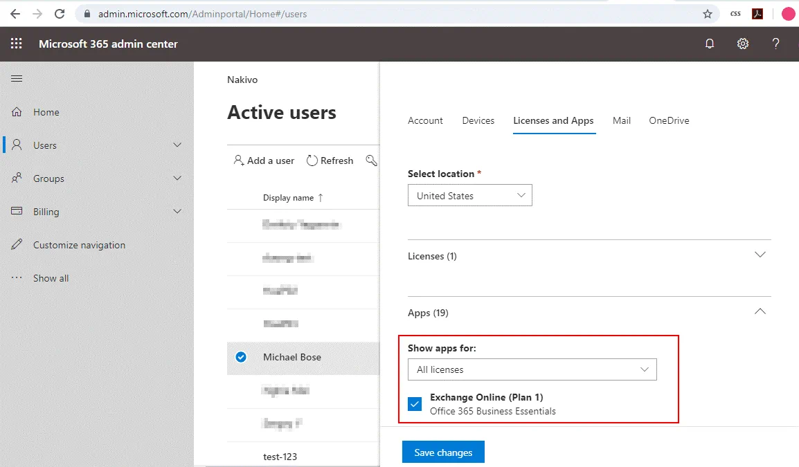 The license must be applied to the Office 365 account before configuring Office 365 SMTP settings in the email client.