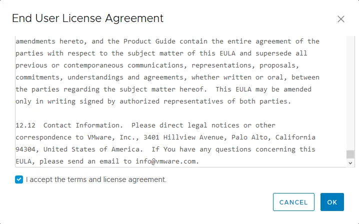 The end user license agreement
