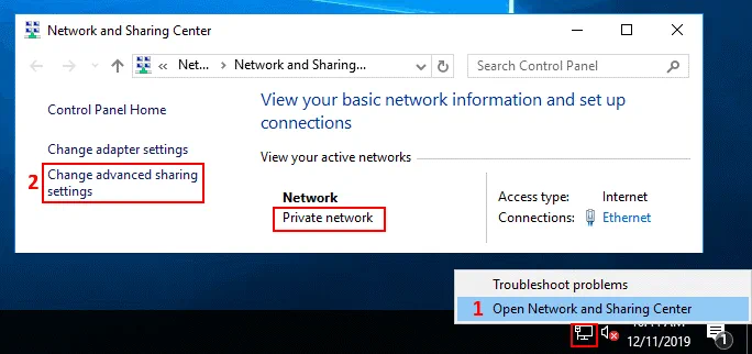 Configuring advanced sharing settings (Hyper-V Nested Virtualizatiton) Configuring advanced sharing settings (Hyper-V Nested Virtualizatiton)