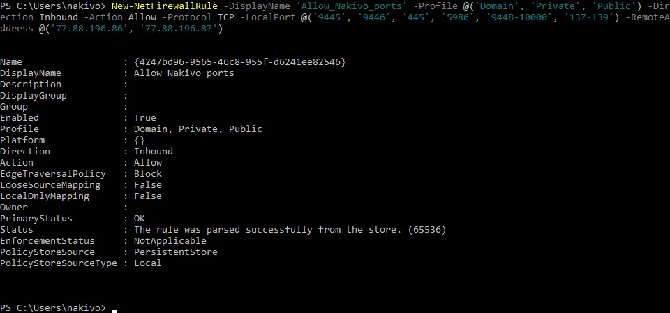 Creating a new rule in Windows Firewall 1 (Hyper-V Nested Virtualization)