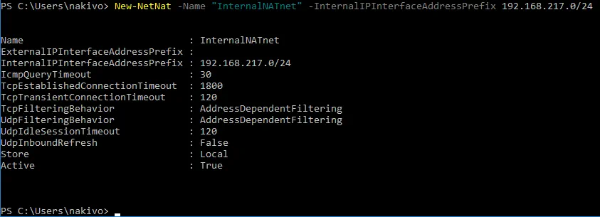 Creating a new virtual network for Hyper-V VMs