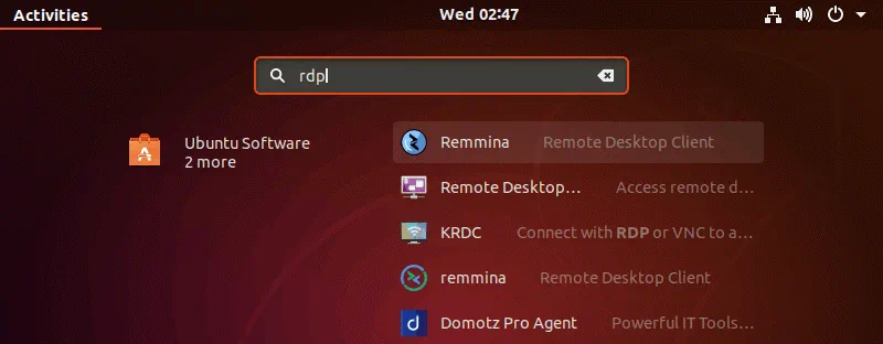 Installing Remmina for remote desktop Linux to Windows connections