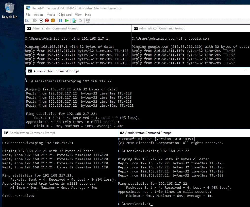 Hyper-V Nested virtualization - the network for nested VMs is configured properly Hyper-V Nested virtualization - the network for nested VMs is configured properly