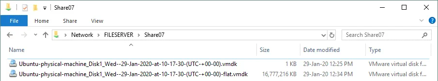 Converted virtual disks have been exported to SMB share