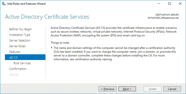 AD CS description