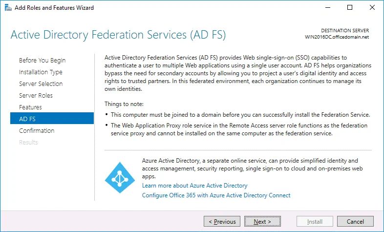 ADFS notifications