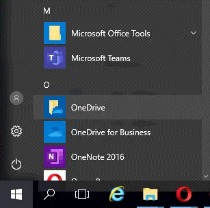 Opening OneDrive sync client