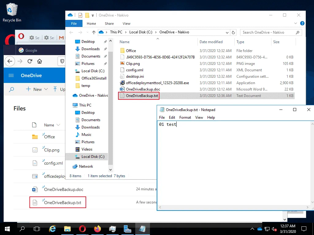 Synchronization OneDrive cloud storage with a local OneDrive folder in Windows works fine