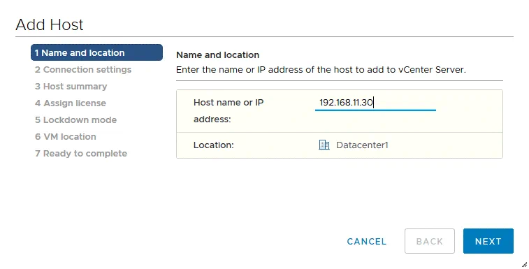 Entering-the-IP-address-of-the-ESXi-host-that-is-being-added-to-vCenter