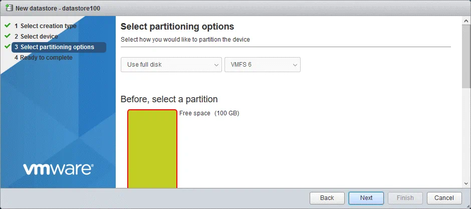 Selecting-partitioning-options