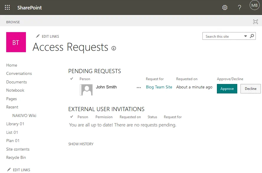 Using-SharePoint-approving-a-request-to-access-shared-files