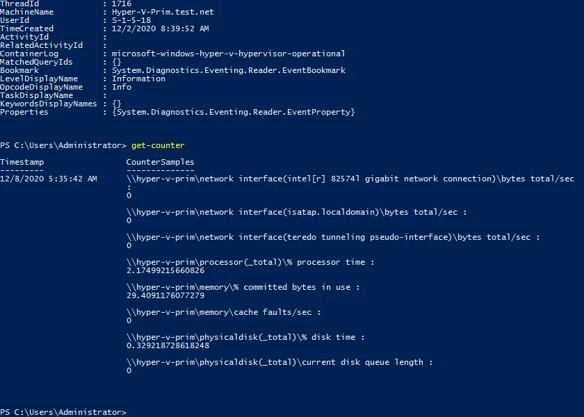 Hyper-V performance monitoring in PowerShell