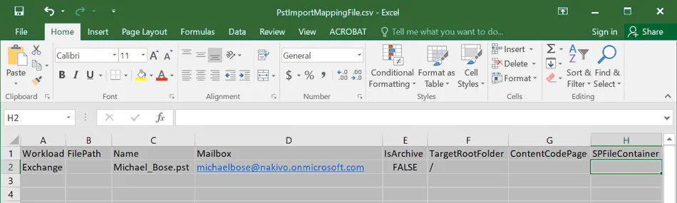 Editing the PST mapping file