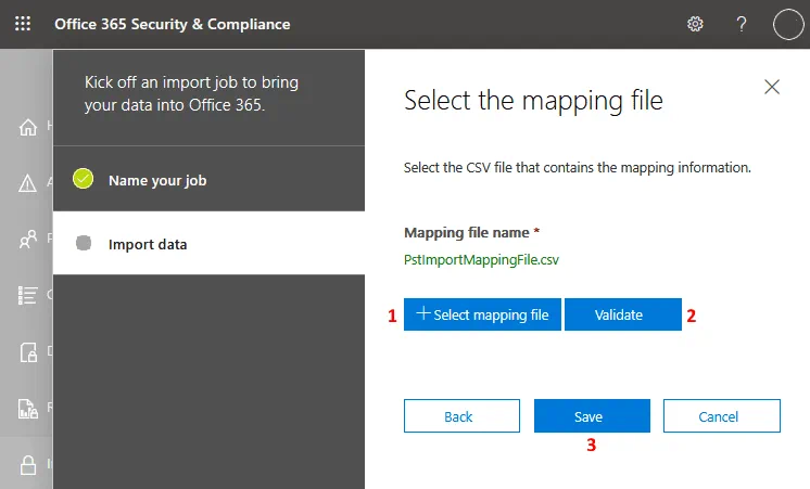 Selecting the mapping file