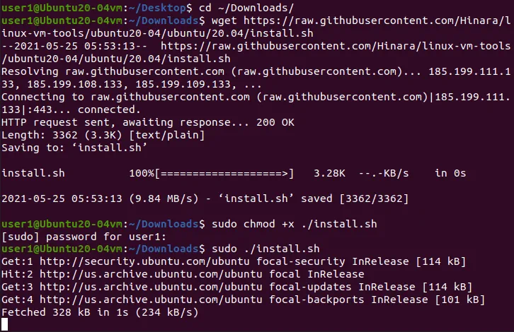 Downloading and running the configuration script to use the enhanced session