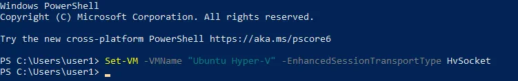 Enabling the enhanced session mode for Ubuntu on Hyper-V by using PowerShell on the Windows host