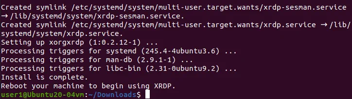 The second running of the configuration script on Ubuntu