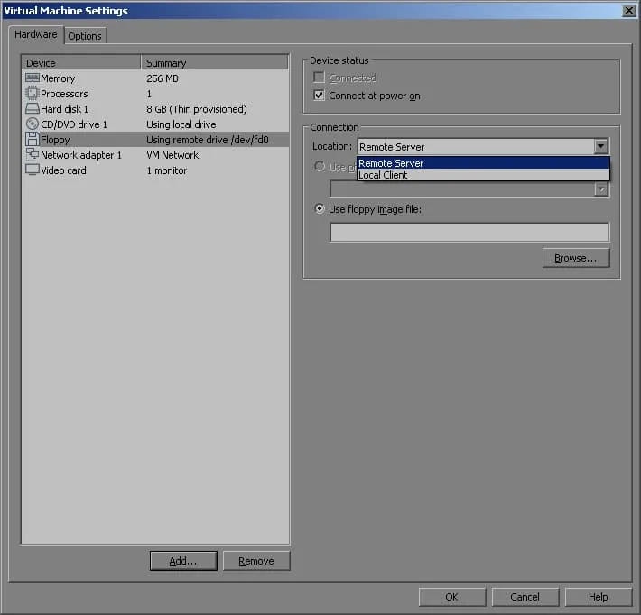 Floppy, Connection, Location