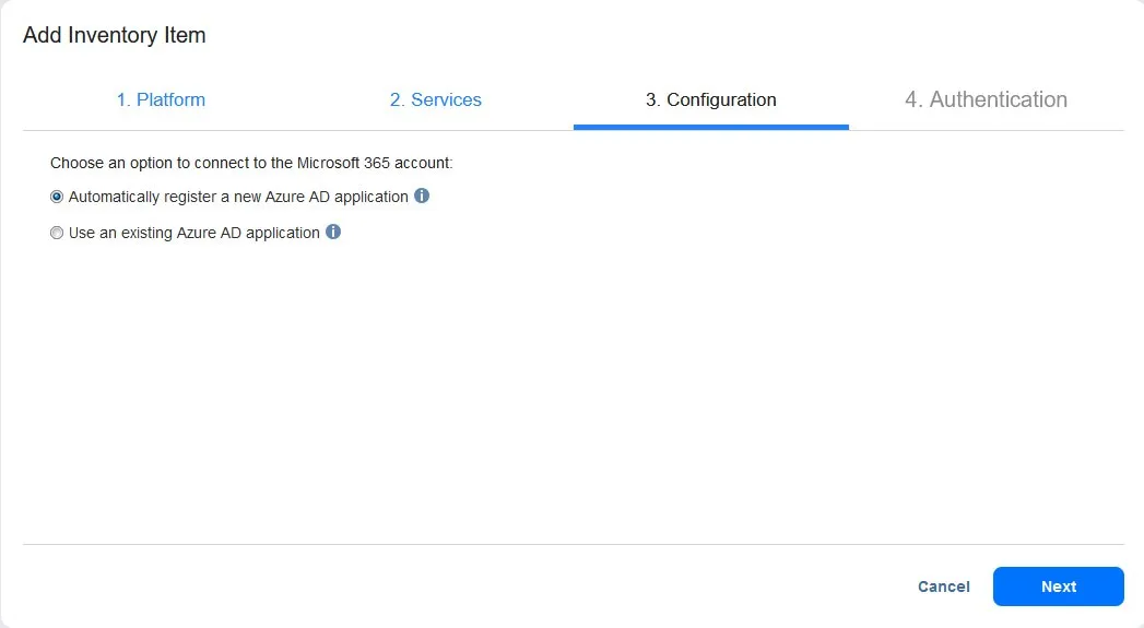 choose options on configuration page
