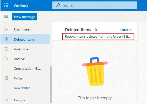 recover deleted emails from the recoverable items folder