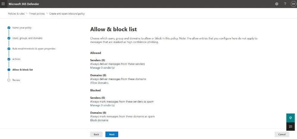customize allow and block lists
