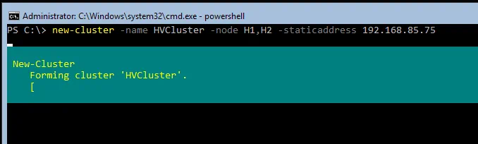 How to create Hyper-V cluster in PowerShell