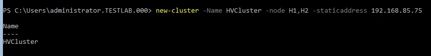 Hyper-V cluster setup in PowerShell