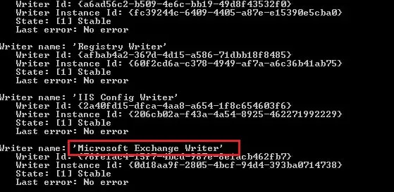 microsoft exchange writer name in command line