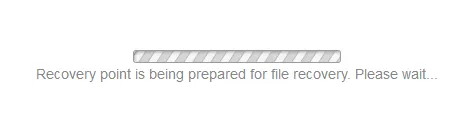 A recovery point is being prepared for file recovery
