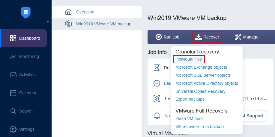 How to recover individual files from a backup