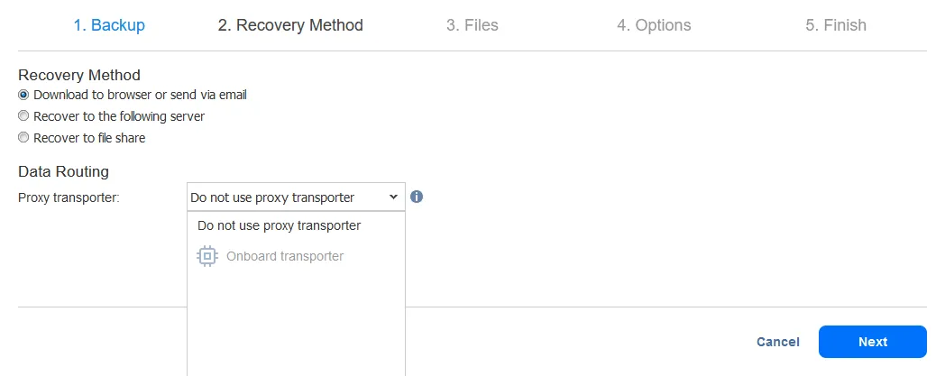 Selecting a recovery method