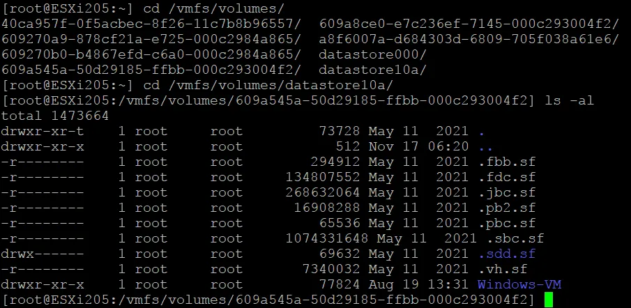 SF files are located in the root of a VMFS volume to store journal for metadata