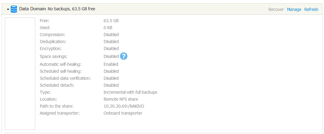 Viewing the created backup repository with DD Boost support