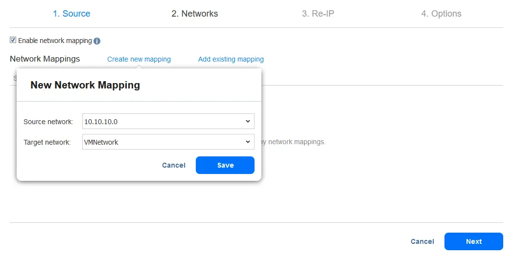Creating a network mapping rule