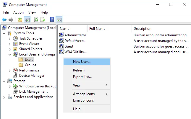 Creating a new user that will use a Windows file share