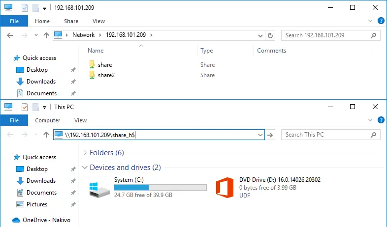 Windows file sharing – how to open a hidden SMB share